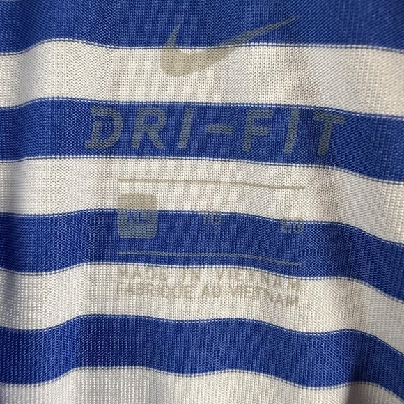 Kentucky Wildcats Polo Shirt Mens XL Blue NCAA Golf Nike Dri Fit Striped Stretch - Picture 4 of 15